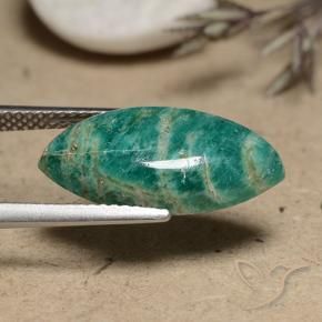 Amazzonite Verde Pino naturale da 5.63 ct, Taglio marquise, Opaco