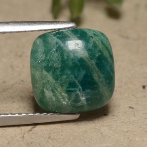 Amazzonite verde scuro naturale da 3,73 ct, taglio a cuscino, opaco