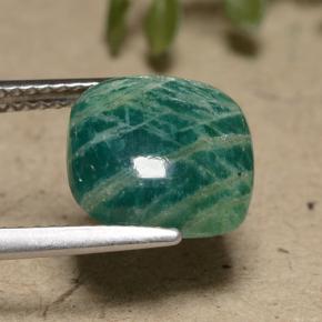 Amazzonite verde scuro naturale da 3,73 ct, taglio a cuscino, opaco