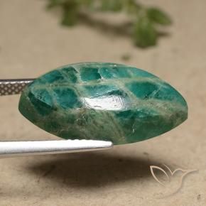 Amazzonite Verde medio naturale da 9.01 ct, Taglio marquise, Opaco