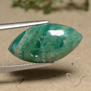 Amazzonite Verde Pino naturale da 6.60 ct, Taglio marquise, Opaco