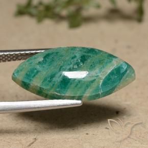 Amazzonite Verde Pino naturale da 6.60 ct, Taglio marquise, Opaco