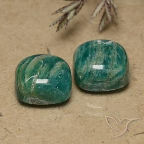 Gemme di Amazzonite Verde freddo naturale da 11.13 ct, Taglio a cuscino, Opaco