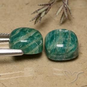 Gemme di Amazzonite Verde freddo naturale da 11.13 ct, Taglio a cuscino, Opaco