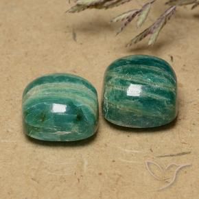 Gemme di Amazzonite Verde Pino naturale da 11.30 ct, Cuscino, Opaco