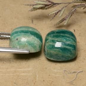 Gemme di Amazzonite Verde Pino naturale da 11.30 ct, Cuscino, Opaco