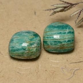 Gemme di Amazzonite Verde Pino naturale da 11.03 ct, Cuscino, Opaco