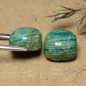 Gemme di Amazzonite Verde Pino naturale da 11.03 ct, Cuscino, Opaco
