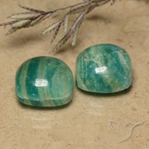 Gemme di Amazzonite Verde freddo naturale da 9.63 ct, Cuscino, Opaco