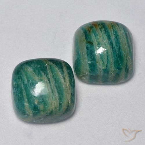 Gemme di Amazzonite Verde Pino naturale da 10.89 ct, Cuscino, Opaco