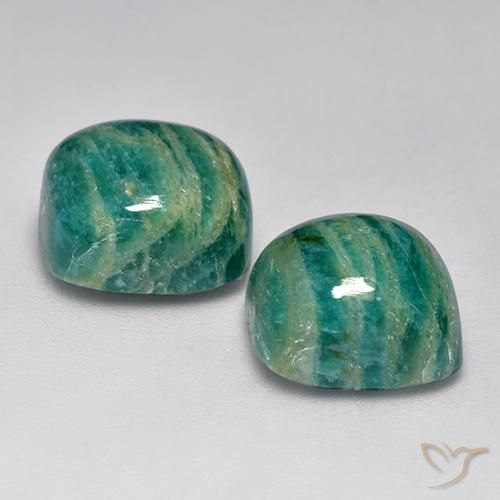Gemme di Amazzonite Verde Pino naturale da 10.89 ct, Cuscino, Opaco