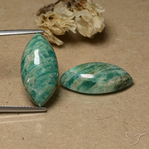 17.21ctw Naturale Verde freddo Amazzonite, Taglio marquise, Opaco