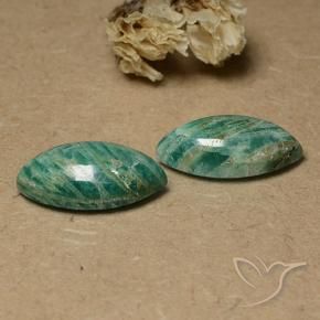 Gemme di Amazzonite Verde freddo naturale da 17.21 ct, Taglio marquise, Opaco