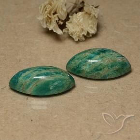 Gemme di Amazzonite Verde medio-scuro naturale da 17.92 ct, Taglio marquise, Opaco