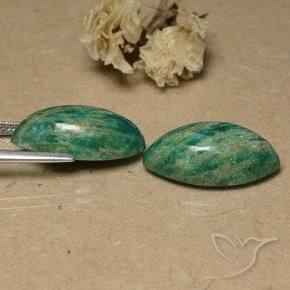 Gemme di Amazzonite Verde medio-scuro naturale da 17.92 ct, Taglio marquise, Opaco