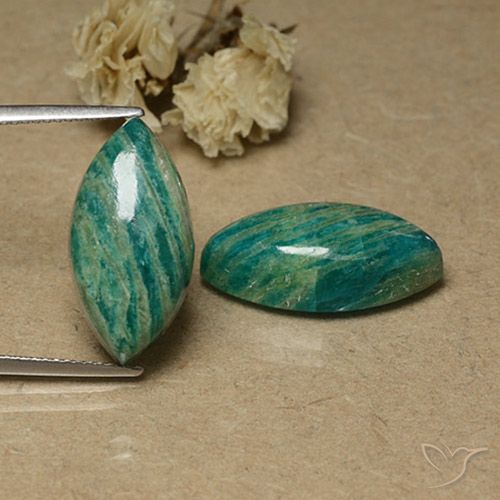 17.97ctw Naturale Verde medio-scuro Amazzonite, Taglio marquise, Opaco