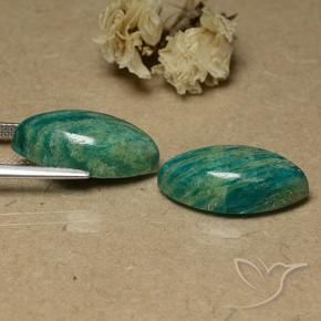 Gemme di Amazzonite Verde medio-scuro naturale da 17.97 ct, Taglio marquise, Opaco