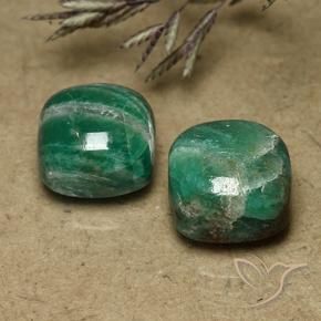 Gemme di Amazzonite Verde medio naturale da 12.11 ct, Cuscino, Opaco