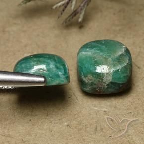 Gemme di Amazzonite Verde medio naturale da 12.11 ct, Cuscino, Opaco