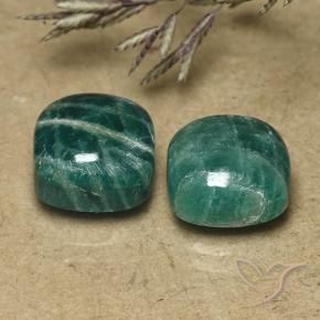Gemme di Amazzonite Verde medio-scuro naturale da 10.69 ct, Cuscino, Opaco
