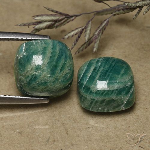 11.22ctw Naturale Verde medio-scuro Amazzonite, Cuscino, Opaco