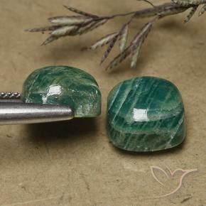 Gemme di Amazzonite Verde medio-scuro naturale da 11.22 ct, Cuscino, Opaco