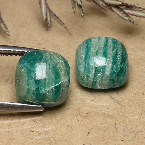 11.80ctw Naturale Verde freddo Amazzonite, Cuscino, Opaco