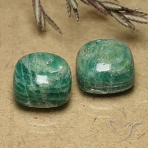 Gemme di Amazzonite Verde medio naturale da 11.34 ct, Cuscino, Opaco