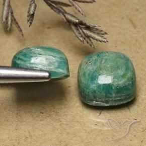 Gemme di Amazzonite Verde medio naturale da 11.34 ct, Cuscino, Opaco