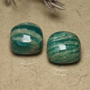 Gemme di Amazzonite Verde Pino naturale da 11.18 ct, Cuscino, Opaco