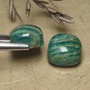 Gemme di Amazzonite Verde Pino naturale da 11.18 ct, Cuscino, Opaco