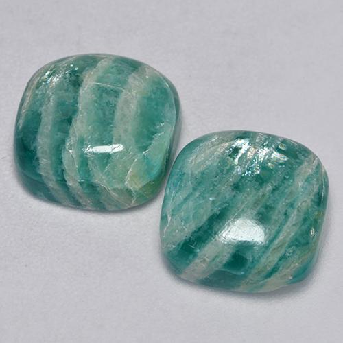 Gemme di Amazzonite Verde medio naturale da 8.72 ct, Taglio a cuscino, Opaco