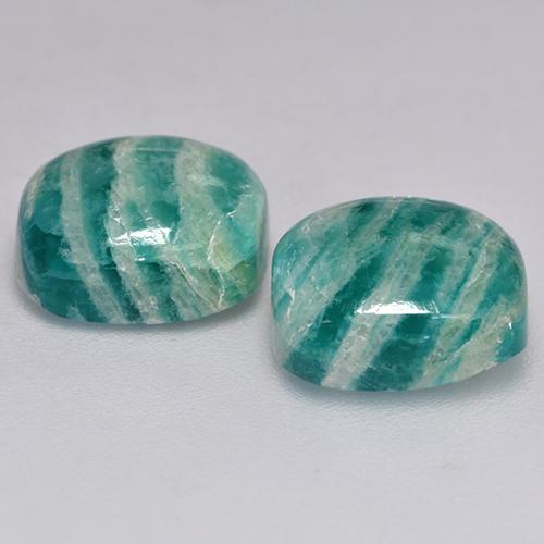 Gemme di Amazzonite Verde medio naturale da 8.72 ct, Taglio a cuscino, Opaco