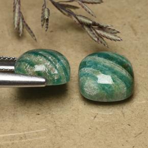 Gemme di Amazzonite Verde freddo naturale da 9.30 ct, Taglio a cuscino, Opaco