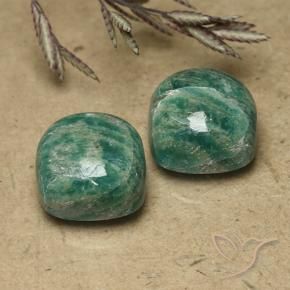 Gemme di Amazzonite Verde Pino naturale da 11.45 ct, Cuscino, Opaco