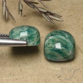 Gemme di Amazzonite Verde Pino naturale da 11.45 ct, Cuscino, Opaco