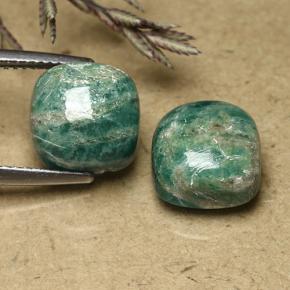Amazzonite naturale verde da 11,59 ct, taglio a cuscino, opaco