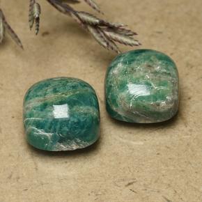 Amazzonite naturale verde da 11,59 ct, taglio a cuscino, opaco