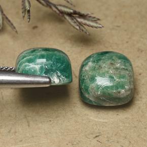 Amazzonite naturale verde da 11,59 ct, taglio a cuscino, opaco