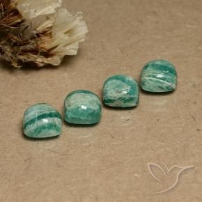 Gemme di Amazzonite Verde medio naturale da 7.58 ct, Cuscino, Opaco