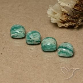 Gemme di Amazzonite Verde medio naturale da 7.58 ct, Cuscino, Opaco
