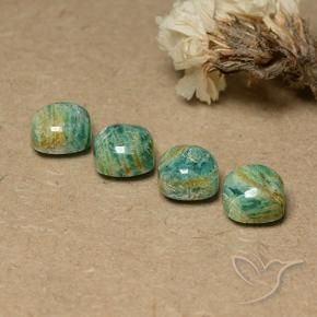 Gemme di Amazzonite Verde Pino Freddo naturale da 8.36 ct, Cuscino, Opaco