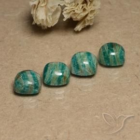 Gemme di Amazzonite Verde freddo naturale da 7.88 ct, Cuscino, Opaco