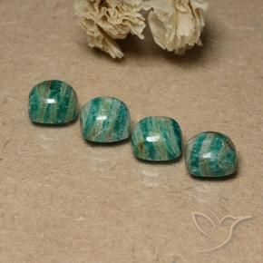 Gemme di Amazzonite Verde freddo naturale da 7.88 ct, Cuscino, Opaco