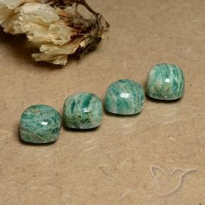 Gemme di Amazzonite Verde medio naturale da 8.81 ct, Cuscino, Opaco