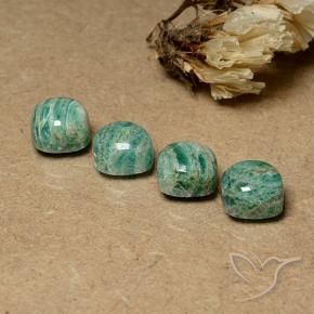 Gemme di Amazzonite Verde medio naturale da 8.81 ct, Cuscino, Opaco
