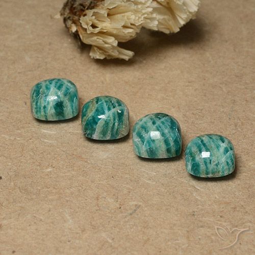 7.95ctw Naturale Verde Pino Amazzonite, Cuscino, Opaco
