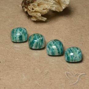 Gemme di Amazzonite Verde Pino naturale da 7.95 ct, Cuscino, Opaco