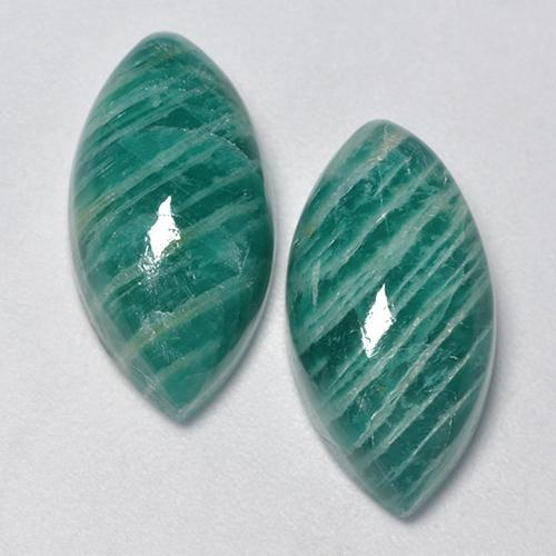 Gemme di Amazzonite Verde medio naturale da 15.63 ct, Taglio marquise, Opaco