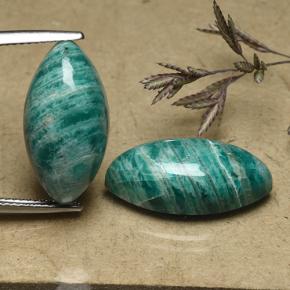 Gemme di Amazzonite Verdazzurro naturale da 19.21 ct, Taglio marquise, Opaco